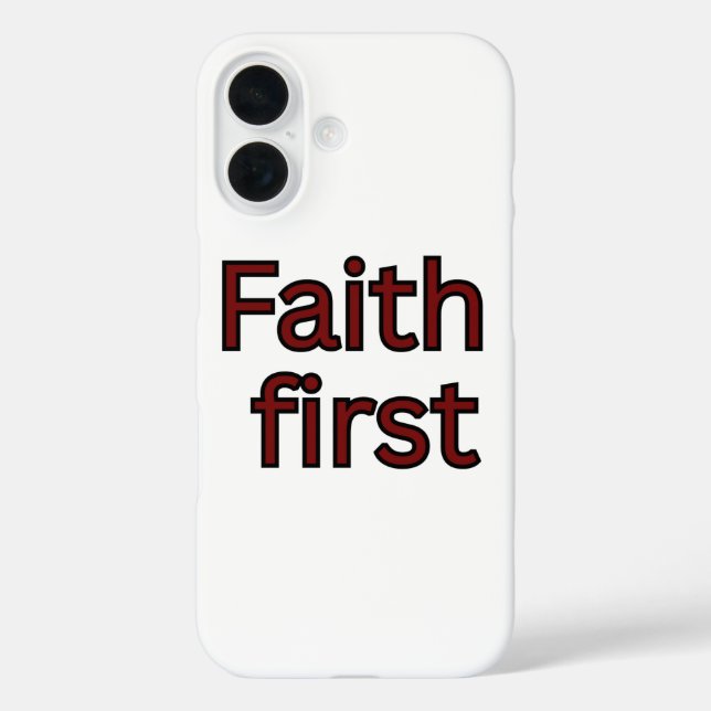 Funda iPhone 16 Dicho religioso de fe primero (Reverso )