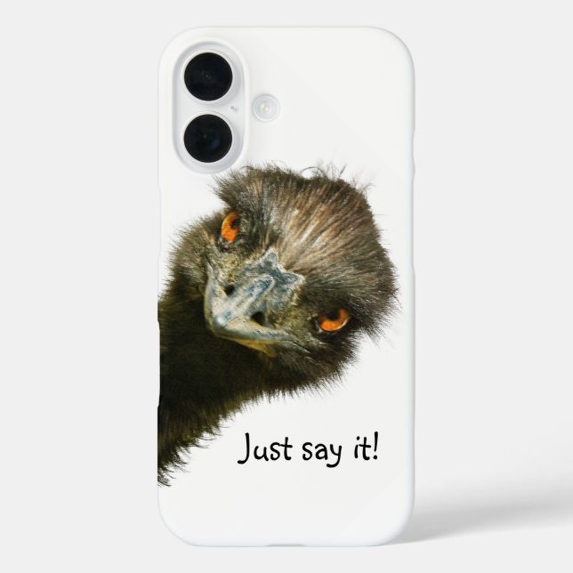 Funda iPhone 16 Diga la Divertida Emu (Reverso )