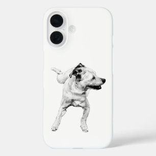 Funda iPhone 16 Dinámica de bolsillo, Perro mínimo