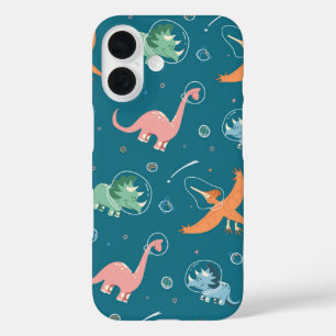 Funda iPhone 16 Dinosaurio espacial lindo