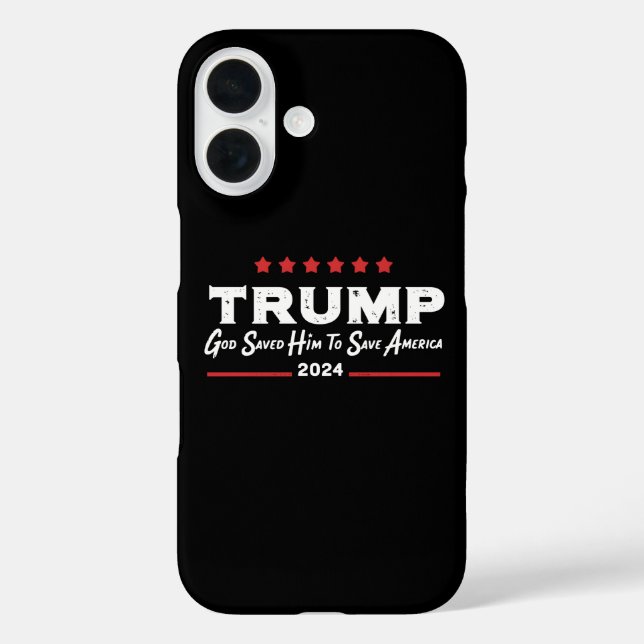 Funda iPhone 16 Dios Lo Salvó Para Salvar A Estados Unidos Trump 4 (Reverso )