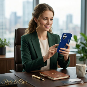 Funda iPhone 16 Diseña tu propio nombre en este azul marino