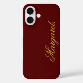 Funda iPhone 16 Diseña tu propio nombre en este color burdeos