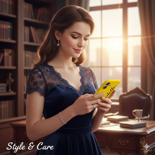 Funda iPhone 16 Diseñar su propio nombre en este oro (Design Your Own Name on This Gold Case-Mate iPhone Case)