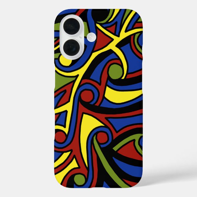Funda iPhone 16 Diseño abstracto 1 (Reverso )
