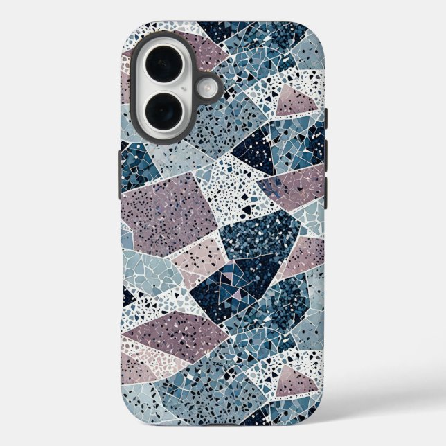 Funda iPhone 16 Diseño abstracto de Terrazzo (Reverso )