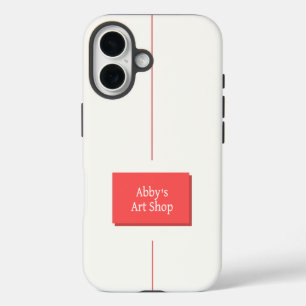 Funda iPhone 16 Diseño blanco y rojo con tu texto