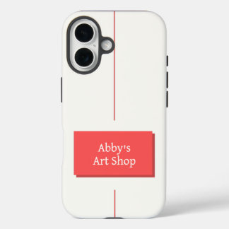 Funda iPhone 16 Diseño blanco y rojo con tu texto