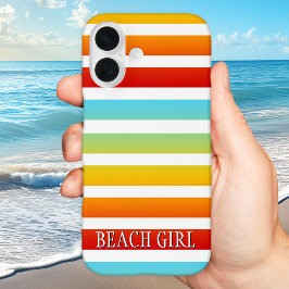 Funda iPhone 16 Diseño colorido de las bandas de arcoiris modernas