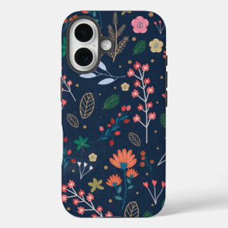 Funda iPhone 16 Diseño colorido de patrones florales