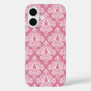 Funda iPhone 16 Diseño damasco en rosa
