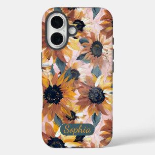 Funda iPhone 16 Diseño de acuarela de girasol