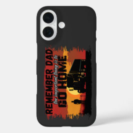 Funda iPhone 16 Diseño de amor para familia de camioneros Dad Road