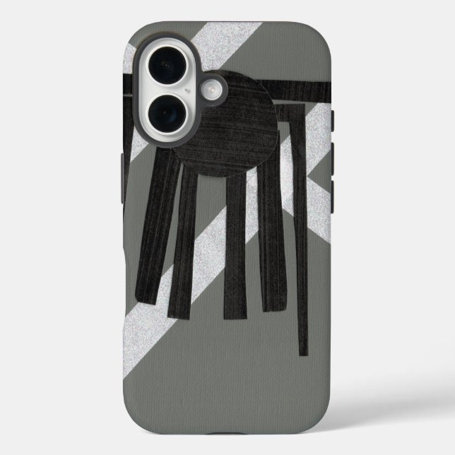 Funda iPhone 16 Diseño de araña geométrica (Reverso )