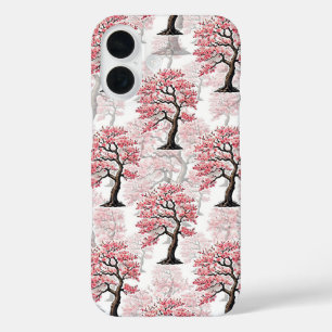 Funda iPhone 16 Diseño de árbol de cerezo rosa Sakura