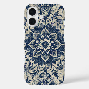 Funda iPhone 16 Diseño de Art Nouveau con flores de verano