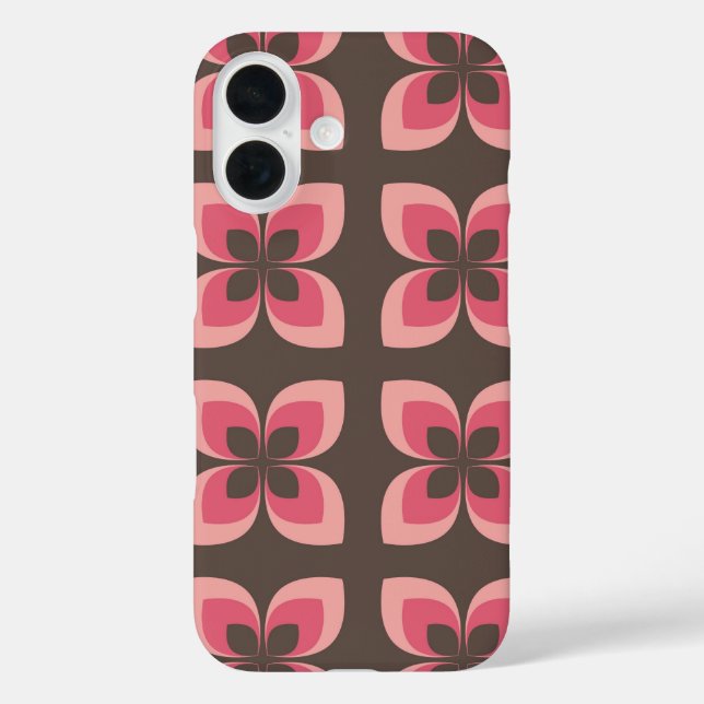Funda iPhone 16 Diseño de arte floral moderno (Reverso )