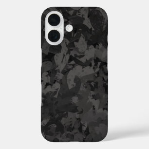 Funda iPhone 16 Diseño de arte gráfico abstracto gris y negro