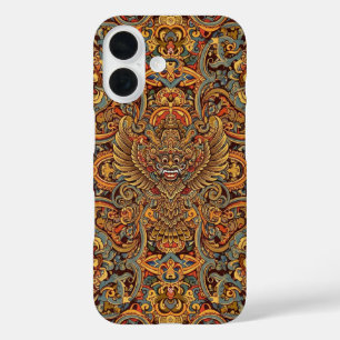 Funda iPhone 16 Diseño de arte hindú autóctono indonesio