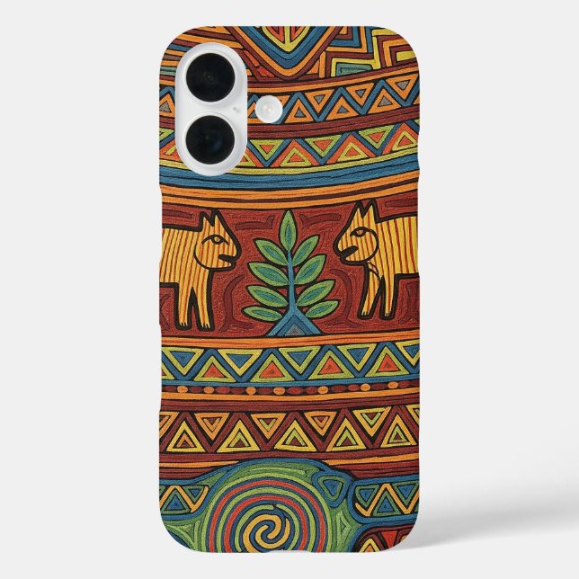FUNDA iPhone 16 DISEÑO DE ARTE IGOROT TRADICIONAL (Reverso )