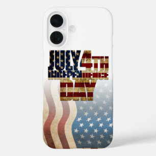 Funda iPhone 16 Diseño de bandera Patriótica del 4 de julio