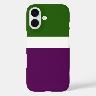 Funda iPhone 16 Diseño de bloques de color verde blanco morado