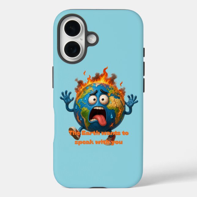 Funda iPhone 16 Diseño de Conciencia sobre el Cambio Climático del (Reverso )