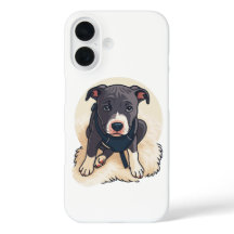 Diseño de dibujos animados de cachorro Pitbull lin
