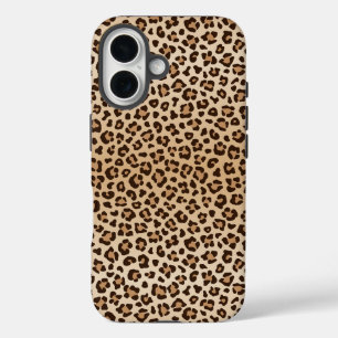 Funda iPhone 16 diseño de estampado de leopardo exótico