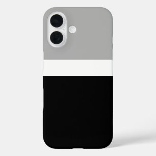Funda iPhone 16 Diseño de estilo de colores negros en blanco gris