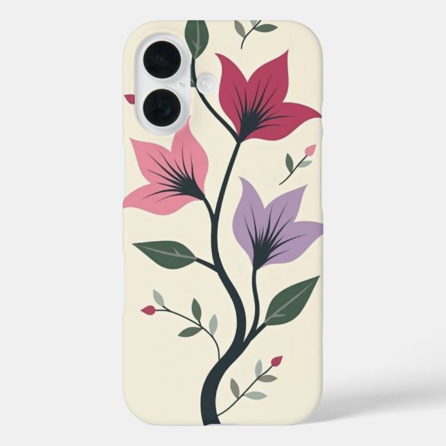 Funda iPhone 16 Diseño de estuche de teléfono floral (Reverso )