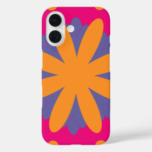 Funda iPhone 16 Diseño de Flor Geométrica Colorida