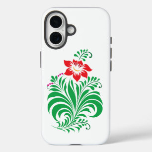 Funda iPhone 16 Diseño de Flor Ornamental – Elegante