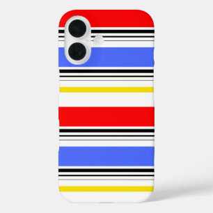 Funda iPhone 16 Diseño de franjas blancas rojas