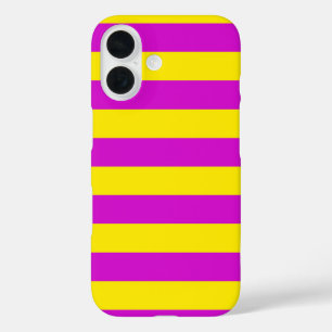 Funda iPhone 16 Diseño de franjas moradas y amarillas