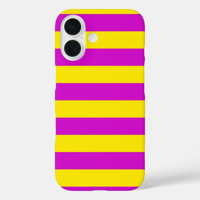 Funda iPhone 16 Diseño de franjas moradas y amarillas (Reverso )
