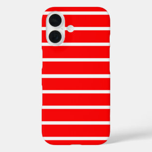 Funda iPhone 16 Diseño de franjas rojas y blancas