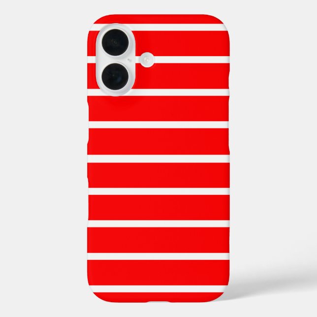 Funda iPhone 16 Diseño de franjas rojas y blancas (Reverso )