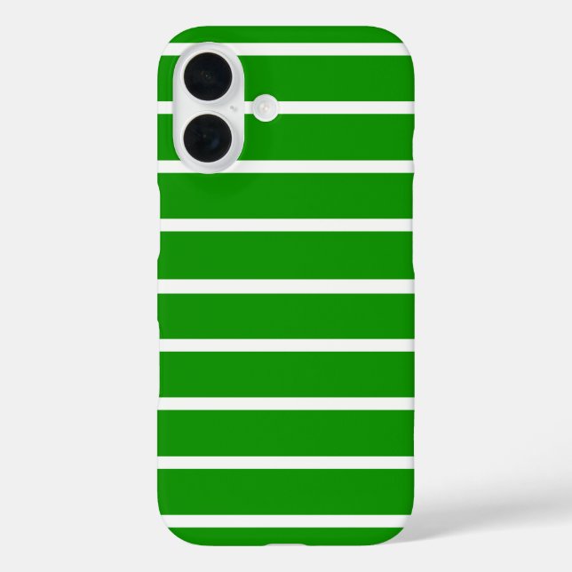 Funda iPhone 16 Diseño de franjas verdes y blancas (Reverso )