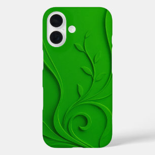 Funda iPhone 16 Diseño de hoja minimalista verde