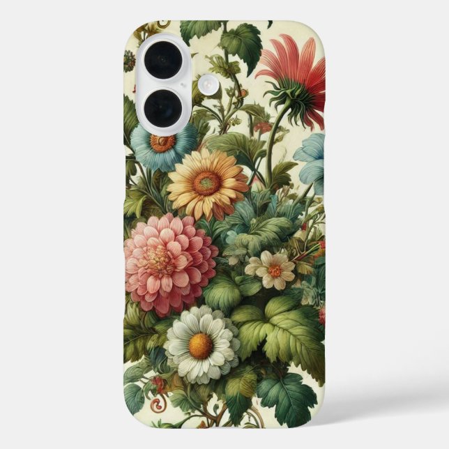 Funda iPhone 16 Diseño de jardines sin inconvenientes (Reverso )