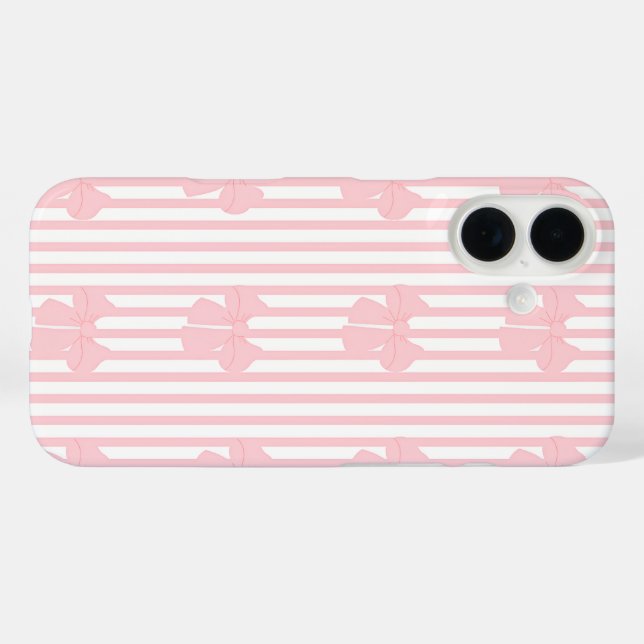 Funda iPhone 16 Diseño de lazo rosa para iPhone 16 (Reverso (Horizontal))