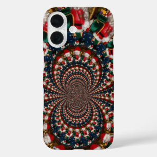 Funda iPhone 16 Diseño de Navidades especiales Santa Kaleidoscope