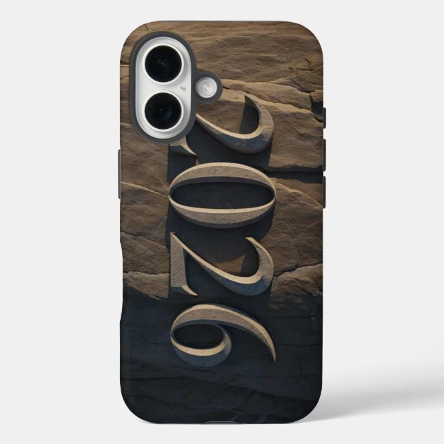 Funda iPhone 16 Diseño de número 3D para Año Nuevo 2026 (Reverso )