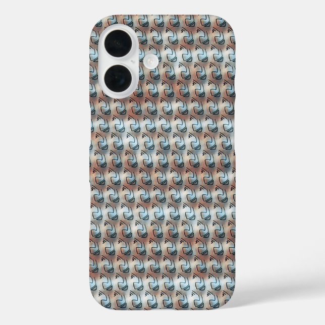 Funda iPhone 16 Diseño de patrón digital abstracto moderno 1241 (Reverso )
