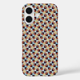Funda iPhone 16 Diseño de patrón digital abstracto moderno 1245