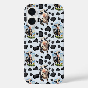 Funda iPhone 16 Diseño de patrones de animales de vaca