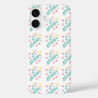 Funda iPhone 16 Diseño de patrones de flores de corte