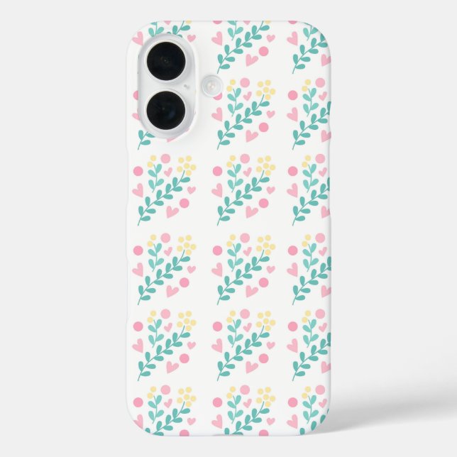 Funda iPhone 16 Diseño de patrones de flores de corte (Reverso )