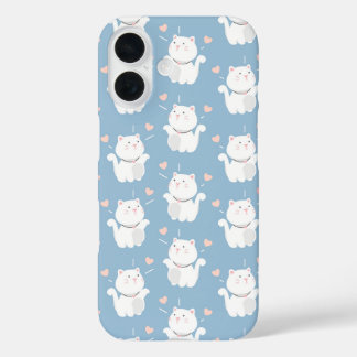 Funda iPhone 16 Diseño de patrones de gato curado